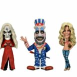 Neca Action figures House of 1000 Corpses Little Big Head 3-pack. Captain Spaulding, Otis Driftwood, and Baby each measure between 5 and 6 inches tall.