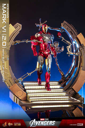 Hot Toys Iron man Mark VI with Suit-Up Gantry die cast Movie Masterpiece Action Figure