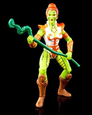 Snake Teela Mattel Masters of the Universe Origins Action Figure. It stands approx. 14 cm tall and comes with accessories in a blister card packaging.