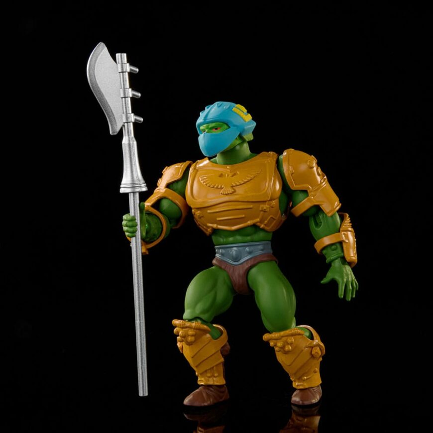 Action Figure Masters of the Universe Origins Eternian Guard Infiltrator It stands approx. tall and comes with accessories in a blister card packaging.