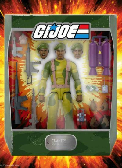 Action figures G I Joe Stalker 18 cm Super7. features multiple interchangeable heads & hands, and a wholearsenal of weapons.