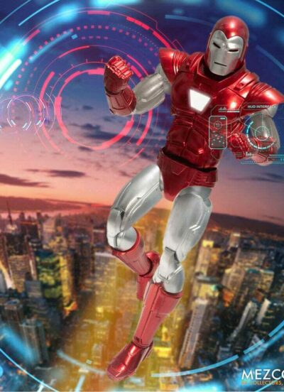 Iron Man Mezco Marvel Action Figure 1/12 Silver Centurion Edition