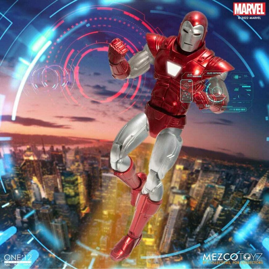 Iron Man Mezco Marvel Action Figure 1/12 Silver Centurion Edition