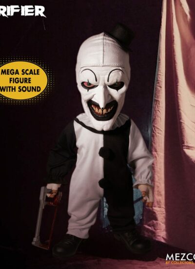 Terrifier Mezco MDS Mega Scale Plush Doll Art the Clown with Sound 38 cm