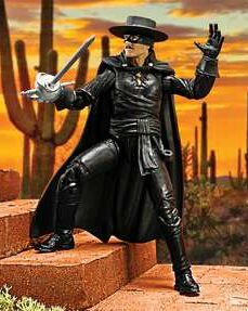 Zorro Action Figure Il mitico Zorro, eroe della letteratura e della cultura popolare, prende vita in questa mganifica figura iper-articolata, accessoriata (parti intercambiabili ed armi incluse) e dotata di display stand.