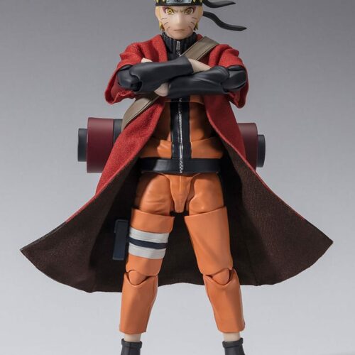 Naruto Uzumaki [Sage Mode] che ha imparato le tecniche del chakra del saggio è ora disponibile nella serie S.H.Figuarts Naruto! Nella serie S.H.Figuarts Naruto, che segue S.H.Figuarts Itachi Uchiha -NARUTOP99 Edition- (venduta separatamente), il mantello utilizza tessuto vero. I contenuti del set ti consentono di ricreare la battaglia nella lotta contro il dolore, con quattro tipi di parti di espressione facciale intercambiabili incluse, due sfere di chakra a spirale da utilizzare con Senpo/Rasenrangan e una stella da lancio a spirale inclusa!
