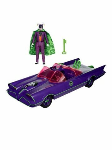 DC Retro Action Figure Batman 66 Batmobil with Joker (Gold Label) 15 cm McFarlane