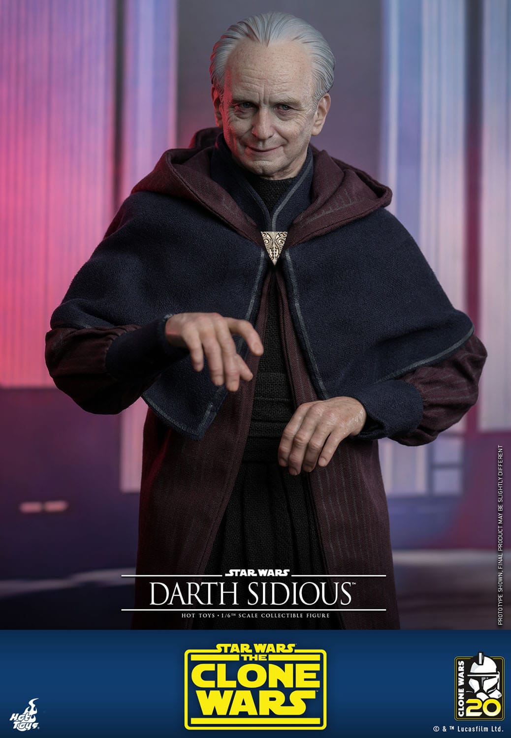 Hot Toys TMS102 Star Wars: The Clone Wars Collectible Action Figure 1/6 Darth Sidious 29cm