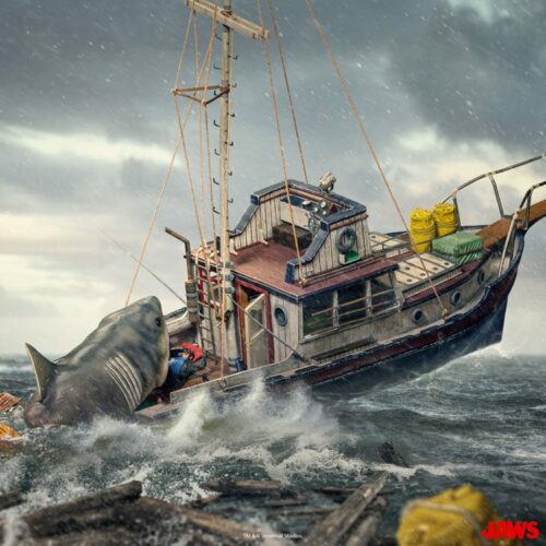 Jaws Demi Art Scale Statua 1/20 Jaws Attack 104 Cm Iron Studios