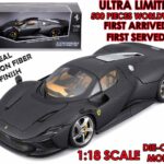 Ferrari Daytona Sp3 50th Anniversary Carbon Fiber Special Livery Ltd Edition 1:18 Diecast Model Bburago