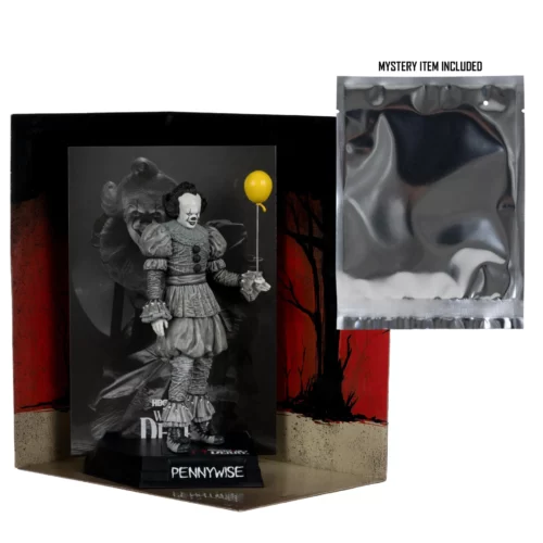 Movie Maniacs 6inch Posed Welcome To Derry Wv2 Pennywise Black&white
