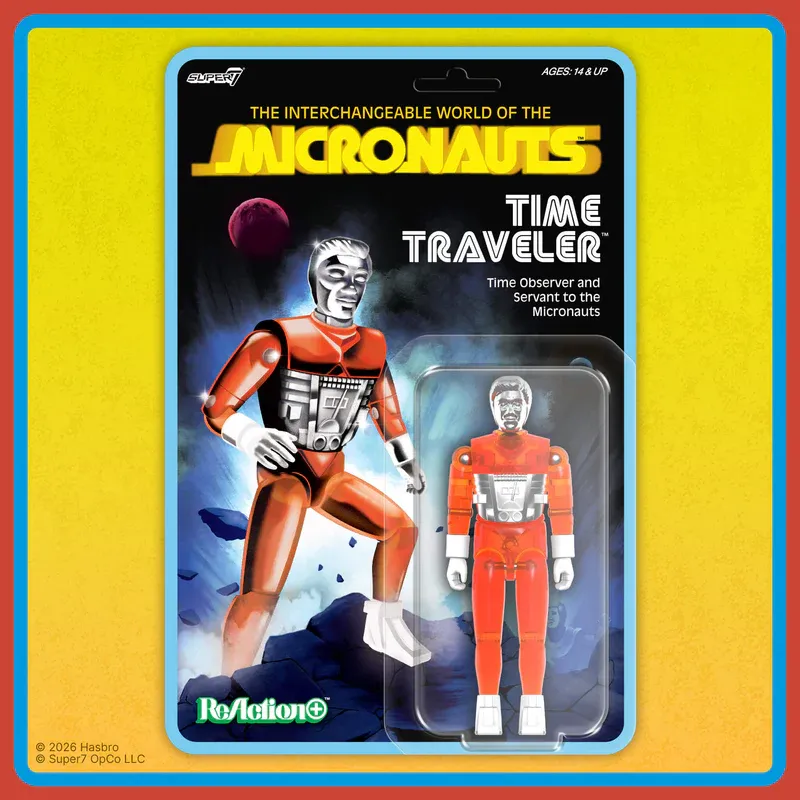 Micronauts Wave 04 Time Traveler Orange Translucent Reaction+ Figure Super7