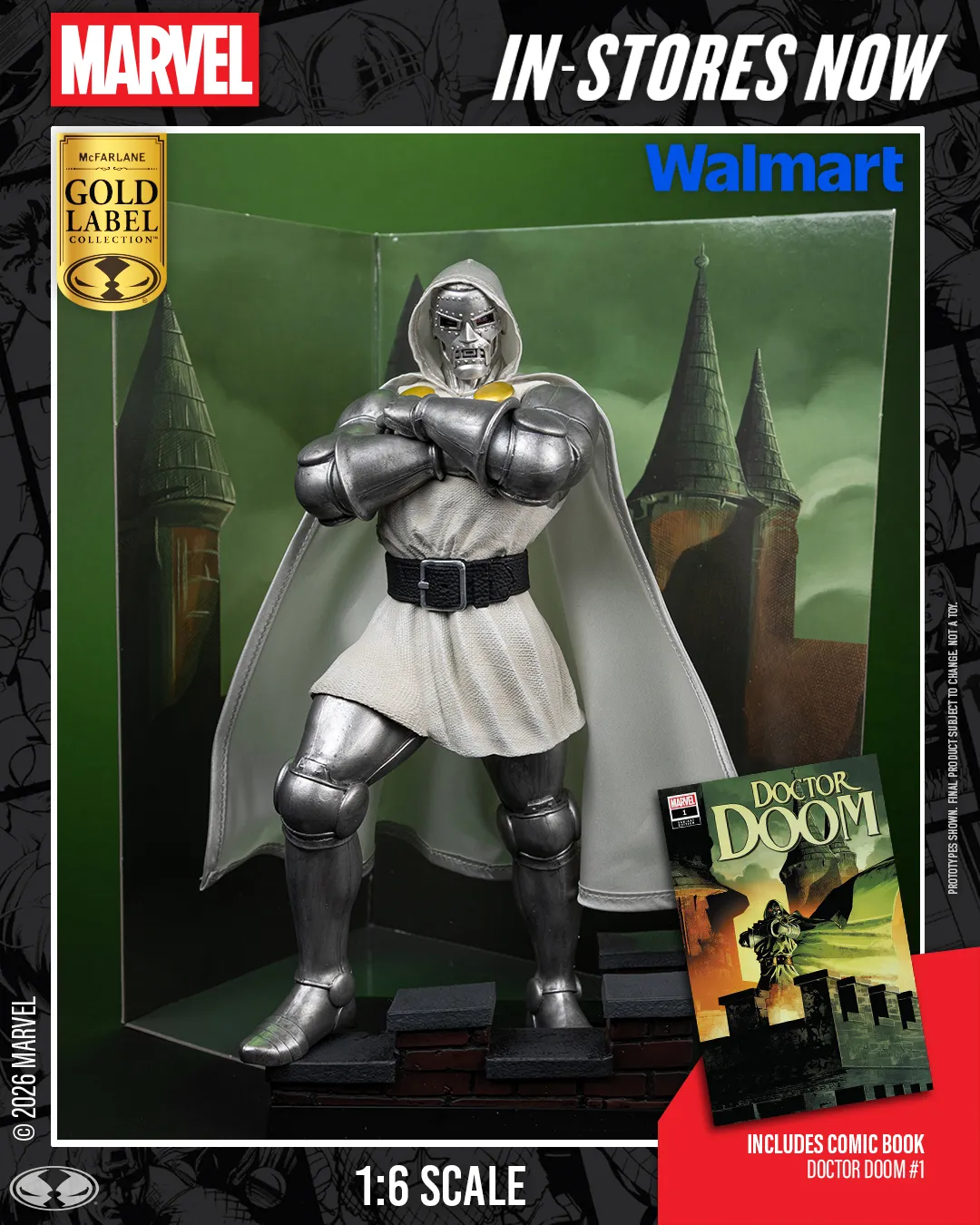 Mcfarlane Marvel Collection 1:6 Wv8 Doctor Doom #1 Future Foundation Gold Label Figure